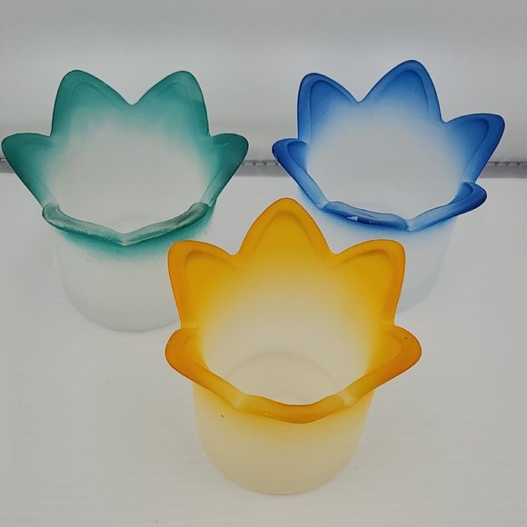 Set of 3 PartyLite Jewel Candle Holders P7161 jar tealight holders retired 2.5" - Picture 4 of 13